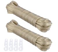 SINJEUN 2 Filo Stendibiancheria per Esterno, 50 m, 3 mm, con anima in acciaio, per la biancheria, per la casa, il giardino e il campeggio