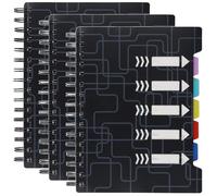 SINJEUN 3 pezzi 21 x 16,5 cm nero taccuino A5 ad anelli, 150 fogli a spirale, taccuino A5 a righe, rilegatura a spirale per appunti al lavoro, in viaggio, nella vita quotidiana e in ufficio