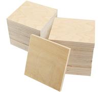SINJEUN 30 Pezzi Dischi Legno Quadrati, 10,2 x 10,2 cm, spessore 6 mm, Quadrati di Legno per Pirografia, Decorazioni, Artigianato, Ornamenti e Sottobicchieri