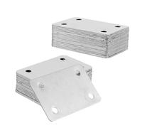 SINJEUN 30 Pezzi Piastra Staffa Angolare in Acciaio Inox, Piastra di Giunzione Piatta, Piatta Staffa Fissaggio, 68 x 38 mm Connettore di Riparazione per Sedie Tavoli da Pranzo Letti, argento