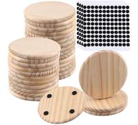 SINJEUN 30 sottobicchieri rotondi in legno da 10 cm, sottobicchieri in legno vuoti, sottobicchieri rotondi in legno per fai da te, artigianato, pittura, incisione, combustione del legno