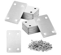 SINJEUN 40 piastre di giunzione piatte dritte da 60 x 38 mm, in acciaio inox con fori, staffe di supporto piatte in metallo con 160 viti per riparare mobili