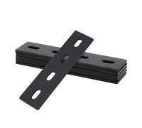 SINJEUN 6 Piastra di Giunzione Piana, Staffe Piatte Lamiera Forata, Piastra di Fissaggio, Staffe Perforate Connettore, Lastrina di Giunzione Piatta, 155 x 38 x 4 mm, nero