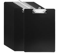 SINJEUN Confezione da 10 tavolette portablocco A4, in plastica, con morsetto in metallo e foro per appenderlo, per scrivere e dipingere