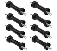 SINJEUN Confezione da 8 maniglie per recinzioni elettriche, isolanti per maniglie a molla, isolanti con gancio in metallo, isolanti per allevamento di bovini, cavalli, suini e pecore