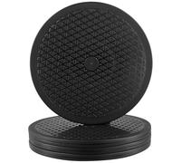 SINJEUN Lazy Susan - Supporto girevole girevole a 360°, nero, 4 pezzi, 30,5 cm, per monitor, piante, modelli, artigianato