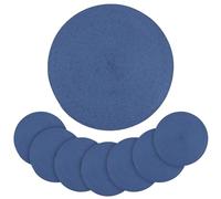 SINJEUN Set di 8 tovagliette rotonde intrecciate, 37,5 cm, blu, rotonde, resistenti al calore, in cotone intrecciato, per cucina, casa, ristorante