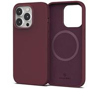Sinjimoru 4-Layer Silicone iPhone 14 Plus Case for MagSafe, Magnetic Protective Phone Cover Cases as iPhone Accessories for iPhone 12 13 14 15 Series. Silicone Case for MagSafe Wine Red