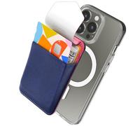 Sinjimoru Custodia per la privacy, supporto magnetico per carte di credito, compatibile con iPhone 15, 14, 13, 12, serie M-Flap, colore: blu navy