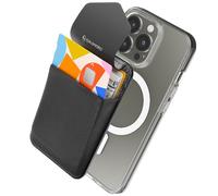 Sinjimoru Custodia per la privacy, supporto magnetico per carte di credito, compatibile con iPhone 15, 14, 13, 12, serie M-Flap, colore: nero