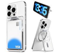 Sinjimoru per Clear MagSafe Wallet con Supporto Regolabile, Portafoglio Magnetico Trasparente a Telaio Aperto da 6,5 mm, Forza Magnetica di 3000G per iPhone 16/15/14/13/12. M-Slim Slot Stand