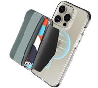 Sinjimoru Porta carte per MagSafe con impugnatura, porta carte magnetico per la custodia posteriore compatibile con iPhone serie 16-12. M-Band Grigio