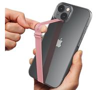 Sinjimoru Reusable Stretching Phone Strap, Silicone Cell Phone Grip Holder with Clip for iPhone Case Secure & Slim Smart Phone Holder for Hand. Sinji Loop Clip 200, Rosa