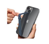 Sinjimoru Reusable Stretching Phone Strap, Silicone Cell Phone Grip Holder with Clip for iPhone Case Secure & Slim Smart Phone Holder for Hand. Sinji Loop Clip 200, Blu navy
