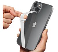 Sinjimoru Reusable Stretching Phone Strap, Silicone Cell Phone Grip Holder with Clip for iPhone Case Secure & Slim Smart Phone Holder for Hand. Sinji Loop Clip 200, Bianca