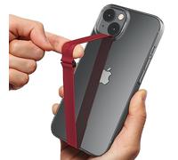 Sinjimoru Reusable Stretching Phone Strap, Silicone Cell Phone Grip Holder with Clip for iPhone Case Secure & Slim Smart Phone Holder for Hand. Sinji Loop Clip 210, Vino rosso