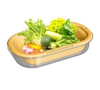Sink Colander, Strainer Basket, Retractable Kitchen Drainer, Fast Drain Fruit Cleaner Basket for Home Cooking, Meal Prep, Dishwashing, 17,32 pollici, Yellow, Green, Creamy