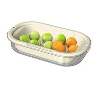 Sink Colander, Strainer Basket, Retractable Kitchen Drainer, Fast Drain Fruit Cleaner Basket for Home Cooking, Meal Prep, Dishwashing, 17,32 pollici, Yellow, Green, Creamy