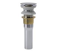 Sink Drain Stopper | Press Pop Up Clog - Blocking Design | 304 Stainless Steel Basin Drain with Strainer Basket for Bathroom/Kitchen Sinks | Leak Proof, Easy Install (Without Hole)