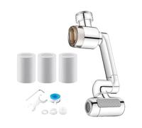 Sink Faucet Extender - Splash Proof Rotating Copper Water Filter Faucet Aerator | 1080° Rotating, 4 Wâter Flow Modes, Built-In Filter, Water-Saving, for Home Kitchen Bathroom Bathtub Office Hotel