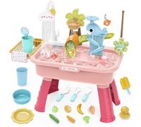Sink Playset - Tavolo educativo interattivo, stazione Splash ingegnosa | Rubinetto in PP durevole - flusso d'acqua, attraente fontana di sabbia Game Kit prodotto School Daycare Travel Nascita