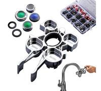 Sink Removal Tool - Anti Slip Key, Replacement Nozzles and Installation Accessories, Faucet Aerator Wrench, Plumbing Hand Tool, Bathroom Kitchen Angle Valve Tools for Easy Installation and Maintenance