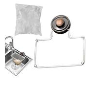 Sink Strainer Basket Holder, Suction-Mounted Food Catcher Rack, Mesh Filter Organizer, 15.6x17.5x2.5cm, for Vegetable Waste, Fruit Peels, Rv, Apartment, Commercial Sink, and Bathroom Use Applications