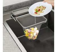 Sink Strainer Foldable Food Catcher for Kitchen Sink with,Rotatable Kitchen Sink Strainer with 300Pcs Filter Mesh Bags, Suction Cup Sink Strainer Rack Sink Filter Holder (Gray200)