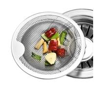 Sink Strainer, Kitchen Drain Plug, Anti-Clog Stainless Steel, 4.02x4.02x0.59 inches Built-In Handle, Fine Mesh Screen Ideal for Home Kitchen Bathroom Drainage and Hair Catching