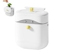 Sink Trash Can, Wall-Mounted Garbage Bin with Lid, 10.24x6.1x9.06 Inches, 2.5 Gallon Compact Waste Container, Space-Saving Bucket for, Under Sink, Dorm, Porch, Camping