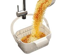 Sink Waste Catcher, Adjustable Trash Drain Basket, 7 x 6 Inches Strainer Colander with Stainless Steel Mesh, Durable Kitchen Food Collector, Sink Strainer with Expandable Design for Home Apartment