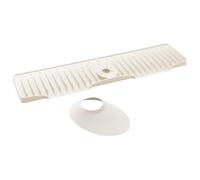 Sink Water Guard - 27.5 Inch Fast Self-draining Silicone Pad | Splash Behind Faucet For Bathroom RV Undersink Drying Draining Counter Countertop Around Under Drip, Kitchen Faucets Handle Mat Set