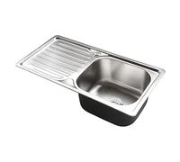 Sink304 - Kit lavello da cucina a vasca singola in acciaio inox, con gocciolatoio e accessori, 81,6 x 48,1 cm, kit perfetto per cucine moderne