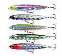 Sinking Pencil Fishing Lure - 5 colori Floating Crankbait Popper Bait | Long Cast Lure with Small Hooks for Trout, Bass, Lake, River, Pond, Kayak, Boat | Freshwater Fishing Tackle
