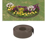 Sinkzol Bordi per prato, 4 pezzi, marrone, 10 m di lunghezza, 15 cm di altezza, in polietilene, flessibile, con sistema a incastro, per delimitazione e protezione dei bordi nel giardino anteriore