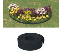 Sinkzol Recinzione da giardino, 25 m, lunghezza 15 cm, altezza 15 cm, in polietilene, colore nero, flessibile, bordo per aiuola e aiuola con semplice sistema a incastro, bordatura da giardino