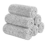 SINLAND 6 asciugamani per il viso in microfibra ultra morbida in bambù con carbone vegetale per il bagno, ad asciugatura rapida, assorbenti, 30 cm x 30 cm, grigio