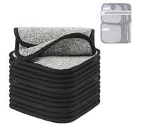 SINLAND Panno per la pulizia del viso in microfibra, 12 pezzi, morbido, assorbente, lavabile, panni per il viso, grigio, 15 x 15 cm