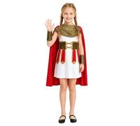 Sinleey Bambina Abito Gladiatore Costume Centurione Romano con Corazza | Design Storico Autentico,Materiali Durevoli E Sicuri,Divertimento Versatile Nel Gioco Ruolo,Costume Halloween,La Festa