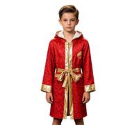 Sinleey Bambini Uniforme Boxe Completo Box Bimbo Vestaglia Costume Festa | Lunghezza Lunga,Materiale Leggero,Stile Apertura Anteriore,Pugilato,Kick Boxing,Halloween,Cosplay,Cross Training,Thai