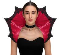 Sinleey Collare Da Vampiro Colletto A Spalline Gotico Colletto A Spalline Vittoriano Per Donna Per La Festa Di Costume Di Halloween Rosso Taglia unica