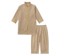 Sinleey Robe Araba Bambini Thobe Bambini Roba Musulmani Roba Araba Lislam Abito Arabo Vestiti Leid Attrezzature Il Tempo Libero Cachi 6-7 anni
