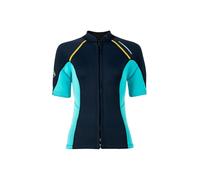 Sinleey Top in Neoprene da Donna Mm Maniche Corte con Zip Frontale per Riscaldamento Immersioni Nuoto Canoa Surf Blu Navy XS