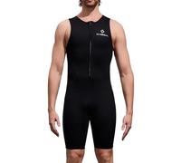 Sinleey Uomo Muta in Neoprene Mm Senza Maniche Cerniera Anteriore per Immersioni Surf Sport Acquatici Triathlon Nero XL