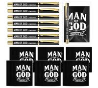Sinload Set di 25 regali cristiani di Pasqua per gli uomini Bulk Man of Dio Christian Men Regali 1 Timoteo 6: 11 Uomo di Dio Notebook e Penna Set Bibbia Versi Preghiera Diario Religioso Notepad Penna