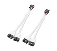 SinLoon 2 Pezzi Splitter per Scheda Madre USB 2.0 a 9 Pin Cavo USB 2.0 da 9 Pin Femmina a Doppio 9 Pin Maschio Cavo di Estensione Intrecciato in Nylon per Scheda Madre Interna del Computer PC (Bianco)