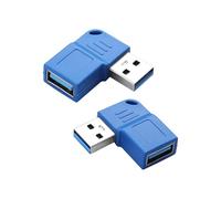 SinLoon Adattatore angolare USB 3.0, confezione da 2 pezzi da maschio a destra e sinistra a 90 gradi su presa adattatore, trasferimento dati 5 Gbps, ricarica compatibile per PC, laptop, chiavetta USB