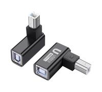 SinLoon Adattatore per stampante USB 2.0 tipo B 90 gradi tipo B maschio a femmina MIDI Extender USB 2.0 per stampante, scanner, mixer, 2 pezzi (nero) (U)