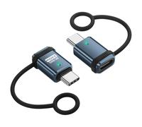 SinLoon Adattatore USB 4 di tipo C da 240 W, 2 pezzi 80 Gbps, trasmissione ad alta velocità, display 8 K a 60 Hz, supporta ricarica PD da 240 W, cordino anti-perdita, compatibile Thunderbolt 4/3 (da M