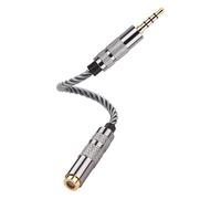 SinLoon Cavo adattatore audio maschio TRRS da 4,4 mm femmina a 3,5 mm, convertitore intrecciato OFC dorato, supporta microfono per HiFi DAP e chiamate (grigio freddo)